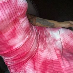 pink tie dye sundress